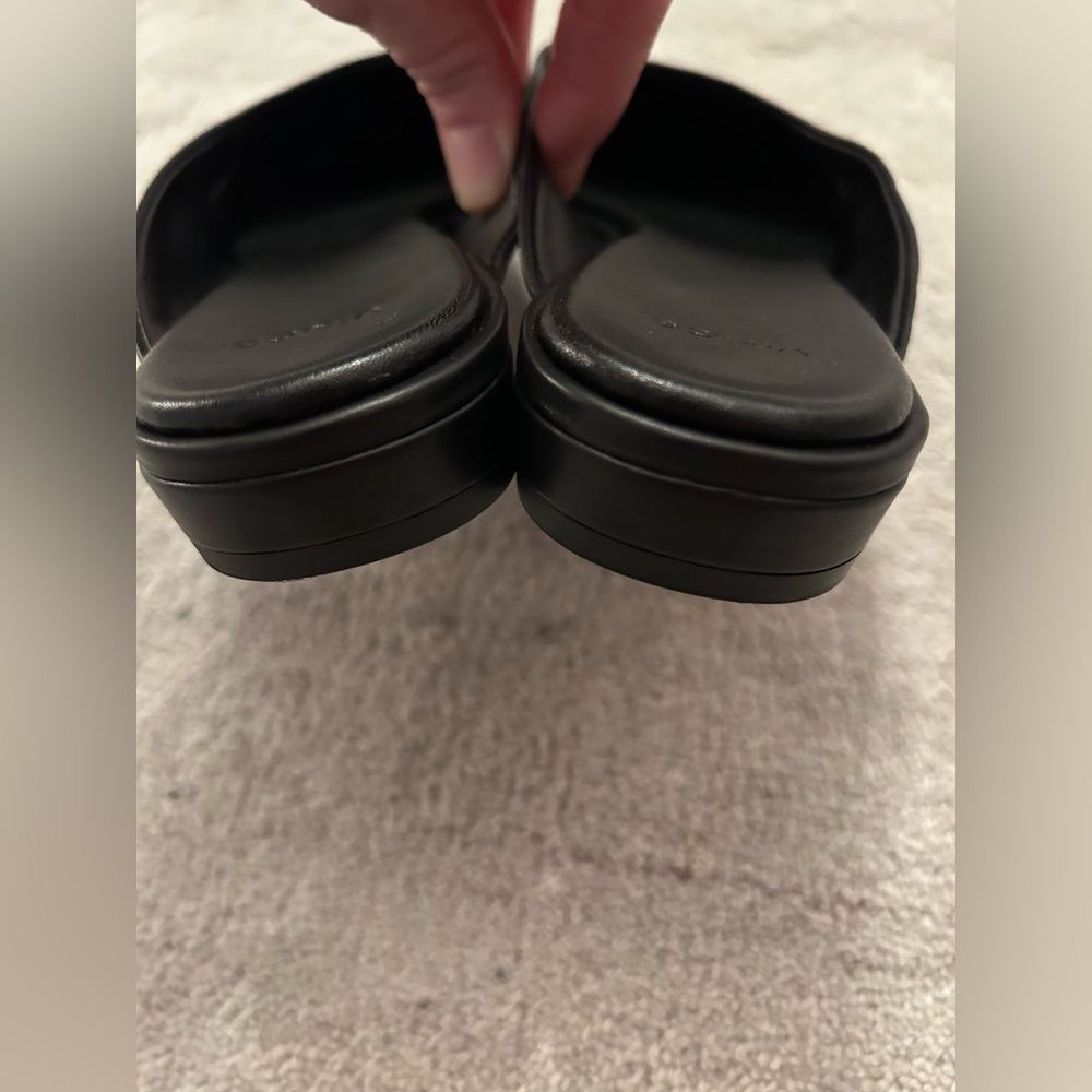 VINCE - Ana Pointed Leather Mules Black Size 5.5 - Picture 9 of 14
